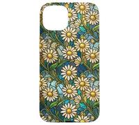 Custodia per iPhone 15 Plus Daisy Vintage Wildflower Stained Mosaico Floreale