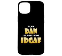 Custodia per iPhone 15 Plus Dan Costume IDGAF Cute Personalized First Name Daniel/Dan
