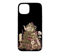 Custodia per iPhone 15 Plus Dark Academia Cottagecore Tea Books Botanical Mushroom