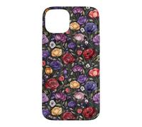 Custodia per iPhone 15 Plus Dark Academia Floreale Vintage Botanico Rose Pattern