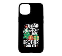 Custodia per iPhone 15 Plus Dear Santa My Brother Did It Divertente Natale Ragazze Bambini Ragazzi