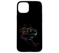 Custodia per iPhone 15 Plus Design artistico dal contorno di una rana vibrante nel cappello