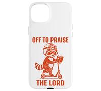 Custodia per iPhone 15 Plus Design divertente con scritta "Off To Praise The Lord"