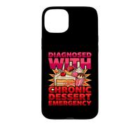 Custodia per iPhone 15 Plus Diagnosi divertente diagnosticata con emergenza cronica dessert