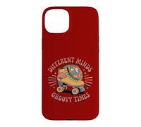 Custodia per iPhone 15 Plus Different Minds Groovy Times - Pattino a rotelle retrò ADHD per autismo