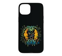 Custodia per iPhone 15 Plus Dilofosauro veleno tossico al neon di Jurassic Park