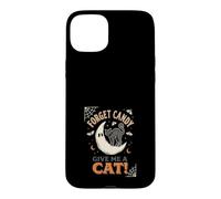 Custodia per iPhone 15 Plus Dimentica le caramelle Dammi un gatto Moon Ghost Halloween