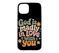 Custodia per iPhone 15 Plus Dio è follemente innamorato di te Fede cristiana Inspirational