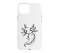 Custodia per iPhone 15 Plus Disegno disegnato a mano carino Axolotl Doodle Line Art Pet Drawing