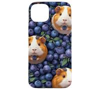Custodia per iPhone 15 Plus Disegno senza cuciture del modello di cavia e mirtillo capriccioso
