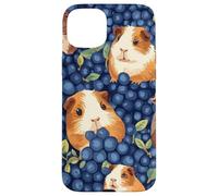 Custodia per iPhone 15 Plus Disegno senza cuciture del modello di cavia e mirtillo capriccioso