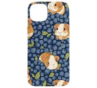 Custodia per iPhone 15 Plus Disegno senza cuciture del modello di cavia e mirtillo capriccioso