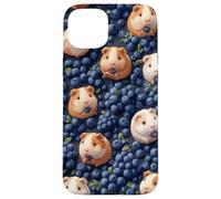 Custodia per iPhone 15 Plus Disegno senza cuciture del modello di cavia e mirtillo capriccioso