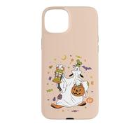 Custodia per iPhone 15 Plus Disney Goofy Halloween Ghost Trick-or-Treat Icons