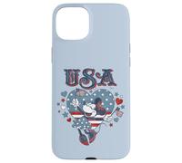 Custodia per iPhone 15 Plus Disney Minnie Mouse with American Flags USA 4th of July