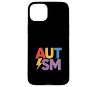 Custodia per iPhone 15 Plus Divertente autismo consapevolezza dicendo colorato fulmine Bolt