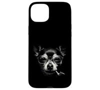 Custodia per iPhone 15 Plus Divertente chihuahua che fuma cane stile retrò umorismo design