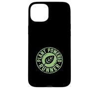 Custodia per iPhone 15 Plus Divertente distintivo circolare con scritta "Plant Powered Runner