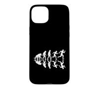 Custodia per iPhone 15 Plus Divertente evoluzione umana Speed Run Sarcastico