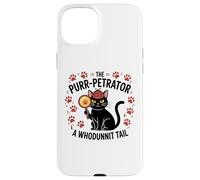 Custodia per iPhone 15 Plus Divertente Gatto Detective Purrpetrator True Crime Omicidio Mistero