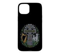 Custodia per iPhone 15 Plus Divertente Irlanda Celtic Cross National Pride Detto