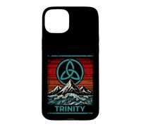Custodia per iPhone 15 Plus Divertente nodo Trinity per gli amanti della natura mistica
