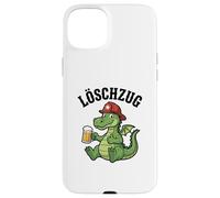 Custodia per iPhone 15 Plus Divertente Pompiere Drago Amante della birra autopompa