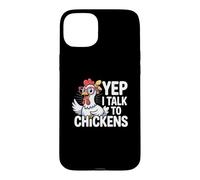 Custodia per iPhone 15 Plus Divertente Sì, parlo con i polli Crazy Hen Farmer Livestock Meme