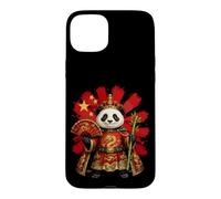 Custodia per iPhone 15 Plus Divertente souvenir da viaggio con panda cinese imperatore cinese