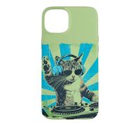 Custodia per iPhone 15 Plus DJ Cat Disco Funny Sound Tech Headphone Techno Music