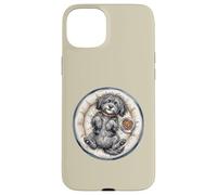 Custodia per iPhone 15 Plus Dolce cane puli che si rilassa con cuccia per cani e cibo durante il sonno