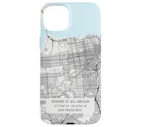 Custodia per iPhone 15 Plus Dove tutto è iniziato - Mappa della città di San Francisco