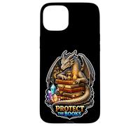 Custodia per iPhone 15 Plus Dragon Library Guardian mantiene le storie al sicuro