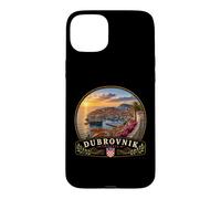 Custodia per iPhone 15 Plus Dubrovnik Croazia Tramonto City Wall View