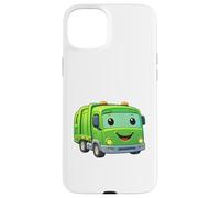 Custodia per iPhone 15 Plus Dumpy The Garbage Truck Sorridente Personaggio Design per Bambini
