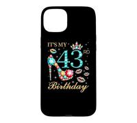 Custodia per iPhone 15 Plus È il mio 43esimo compleanno Carina reginetta del compleanno di 43 anni