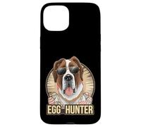 Custodia per iPhone 15 Plus Easter Bunny Saint Bernard Egg Hunter Amante dei cani