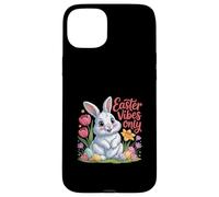 Custodia per iPhone 15 Plus Easter Vibes Only Cute Spring Bunny Eggs - Citazione positiva