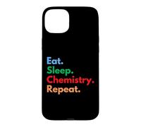 Custodia per iPhone 15 Plus Eat Sleep Chemistry Repeat per chimici e studenti Chem