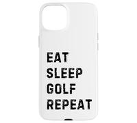 Custodia per iPhone 15 Plus Eat Sleep Golf Repeat: Funny Design for Avid Golfers