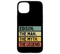 Custodia per iPhone 15 Plus Edison L'uomo Il mito La leggenda divertente citazione personalizzata