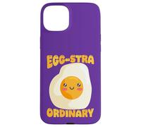 Custodia per iPhone 15 Plus Egg-Stra, simpatico gioco di parole a forma di uovo fritto