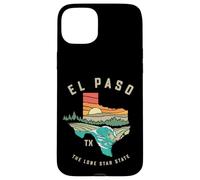 Custodia per iPhone 15 Plus El Paso Texas Outdoors Vintage Nature Illustration