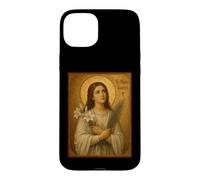 Custodia per iPhone 15 Plus Elegante Icona Cattolica di Santa Maria Goretti