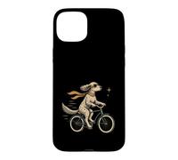 Custodia per iPhone 15 Plus English Setter Bicicletta da equitazione per amanti dei cani