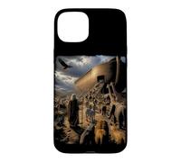 Custodia per iPhone 15 Plus Epica storia biblica Grafica cristiana - Noè & Animali dell"arca
