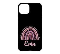 Custodia per iPhone 15 Plus Erin Nome Personalizzato Divertente Donne Rosa Arcobaleno Erin