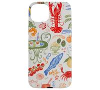 Custodia per iPhone 15 Plus Estate Preppy Pomodoro Pesce Costiero Dolce Vita Spiaggia Blu