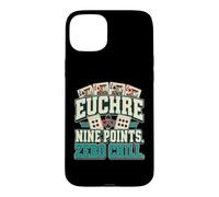 Custodia per iPhone 15 Plus Euchre Gioco di Carte Euchre Nine Points Zero Chill, Giocatore di Carte