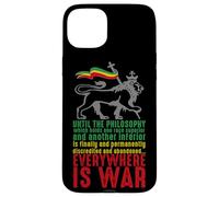 Custodia per iPhone 15 Plus EVERYWHERE IS WAR Discorso Haile Selassie Leone Giuda Reggae